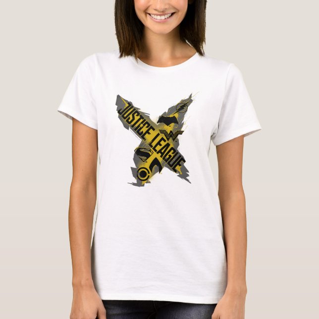 T-shirt Ligue de Justice | Symboles de la Ligue et de l'éq (Devant)