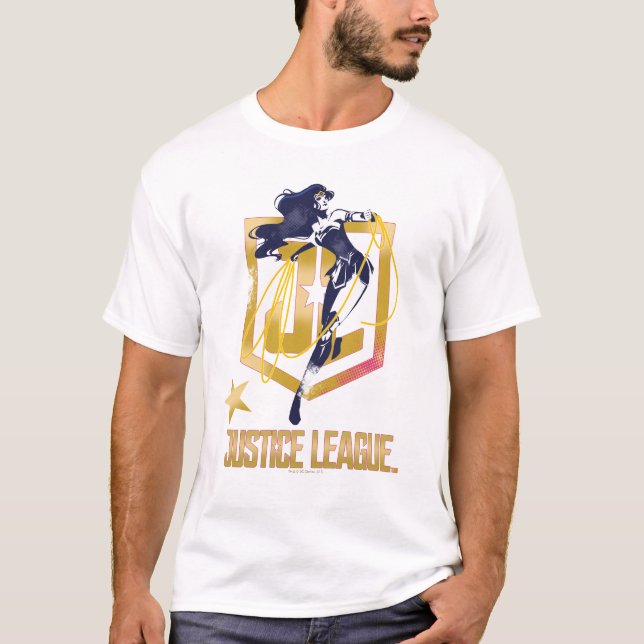 T-shirt Ligue de Justice | Wonder Woman JL Logo Pop Art (Devant)