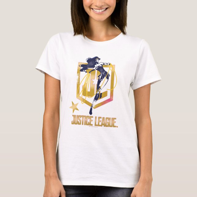 T-shirt Ligue de Justice | Wonder Woman JL Logo Pop Art (Devant)
