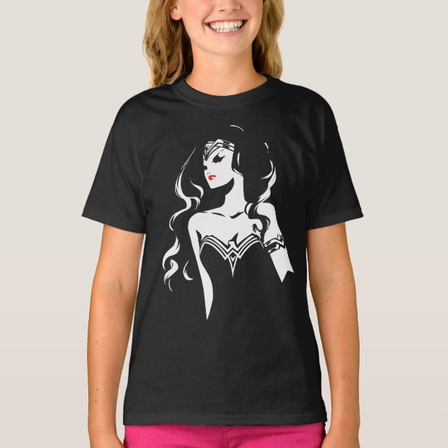 T-shirt Ligue de Justice | Wonder Woman Noir Pop Art (Devant)