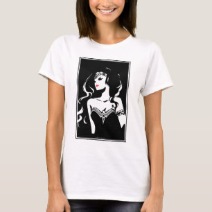 T-shirt Ligue de Justice   Wonder Woman Noir Pop Art