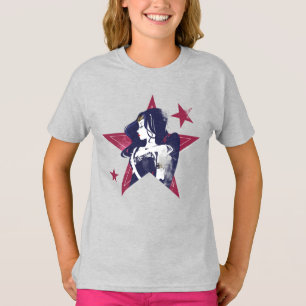 T-shirt Ligue de Justice Wonder Woman & Stars Pop Art