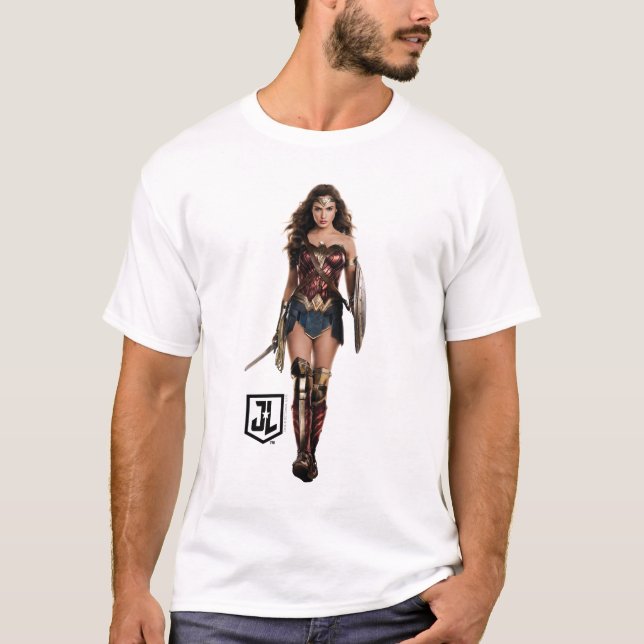 T-shirt Ligue de Justice | Wonder Woman Sur Le Champ De Ba (Devant)
