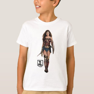 T-shirt Ligue de Justice Wonder Woman Sur Le Champ De Ba