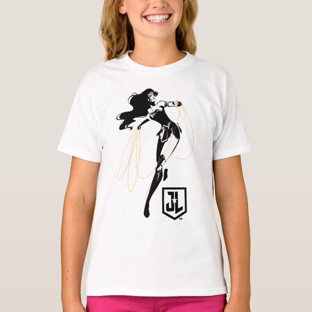 T-shirt Ligue de Justice | Wonder Woman with Lasso Pop Art (Devant)