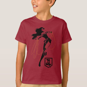 T-shirt Ligue de Justice   Wonder Woman with Lasso Pop Art