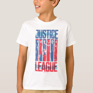 T-shirt Ligue de la justice Blue & Red Group Pop Art