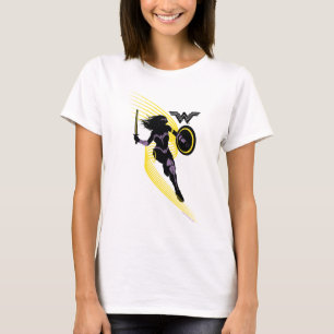 T-shirt Ligue de la justice  Icône Silhouette de la femme