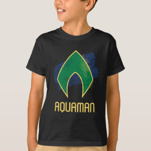 T-shirt Ligue de la justice  Symbole Aquaman de brosse et 