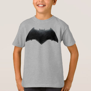 T-shirt Ligue de la justice Symbole de Batman métallique