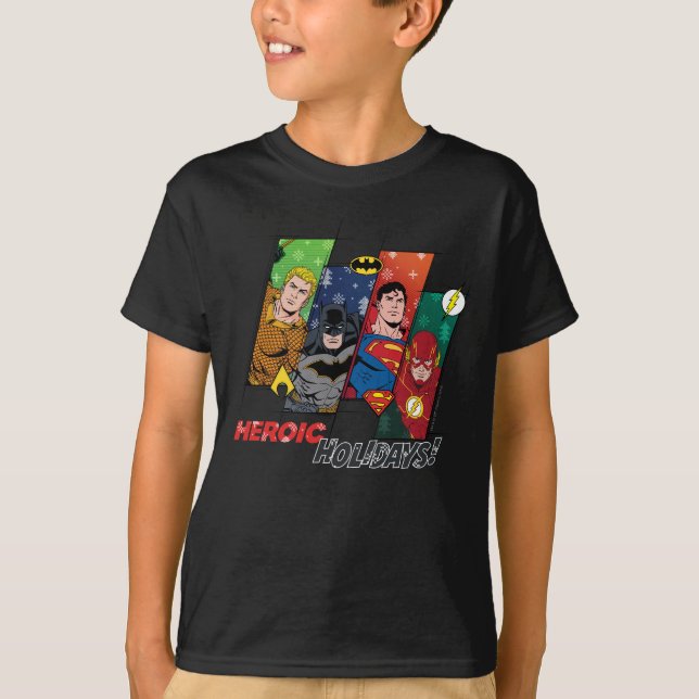 T-shirt Ligue de la Justice "Vacances héroïques !" (Devant)