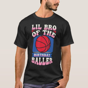 T-shirt Lil Bro De L'Anniversaire Baller Basketball Thème 