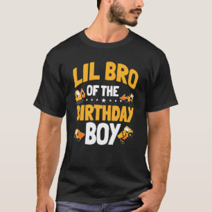 T-shirt Lil Bro De L'Anniversaire Boy Construction Ouvrier