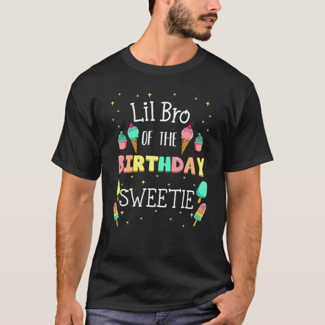 T-shirt Lil Bro De L'Anniversaire Sweetie Crème Ice Annive (Devant)