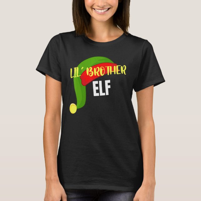 T-shirt Lil Brother Elf Matching Family Group Christmas Pa (Devant)