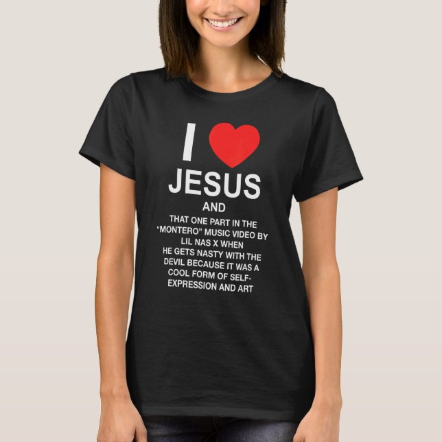 T-shirt Lil Nas X Pizzaslime officiel Jésus Noir (Devant)
