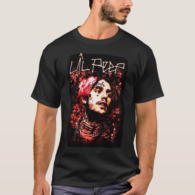 T-shirt Lil Peep Portrait Floral Essentiel  (Devant)