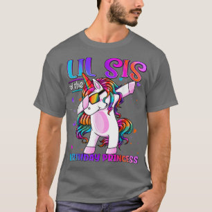 T-shirt Lil Sis de l'Anniversaire Princesse Dabbing Unicor