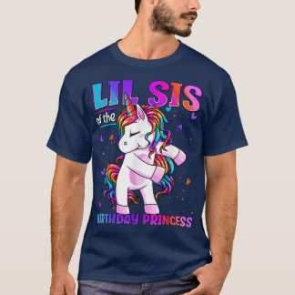 T-shirt Lil Sis de l'Anniversaire Princesse Flossing Unico