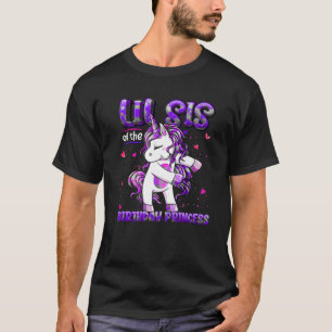 T-shirt Lil Sis De L'Anniversaire Princesse Flossing Unico