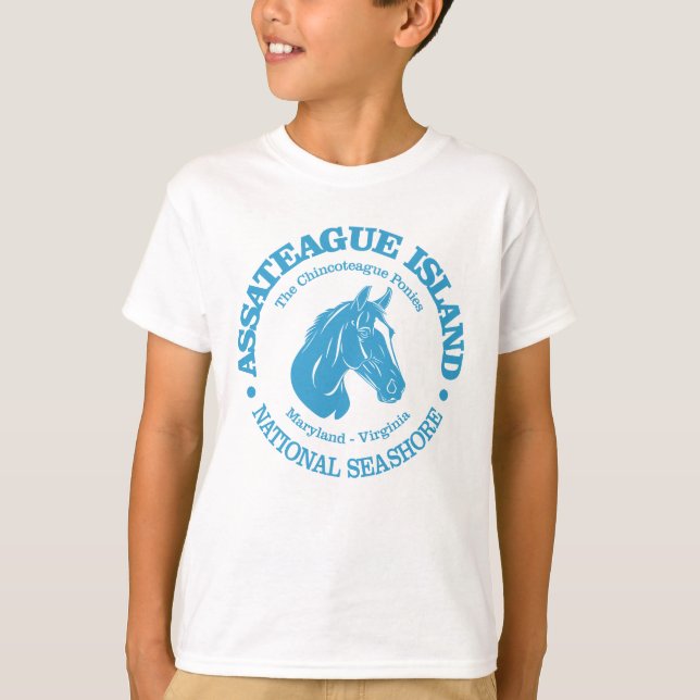 T-shirt L'île d'Assateague (poney) (Devant)