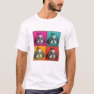 T-shirt L'Illustration Shih Tzu Du Style Pop Pour Les Amou