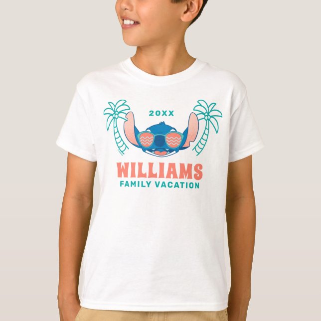 T-shirt Lilo & Stitch - Vacances d'été en famille et année (Devant)