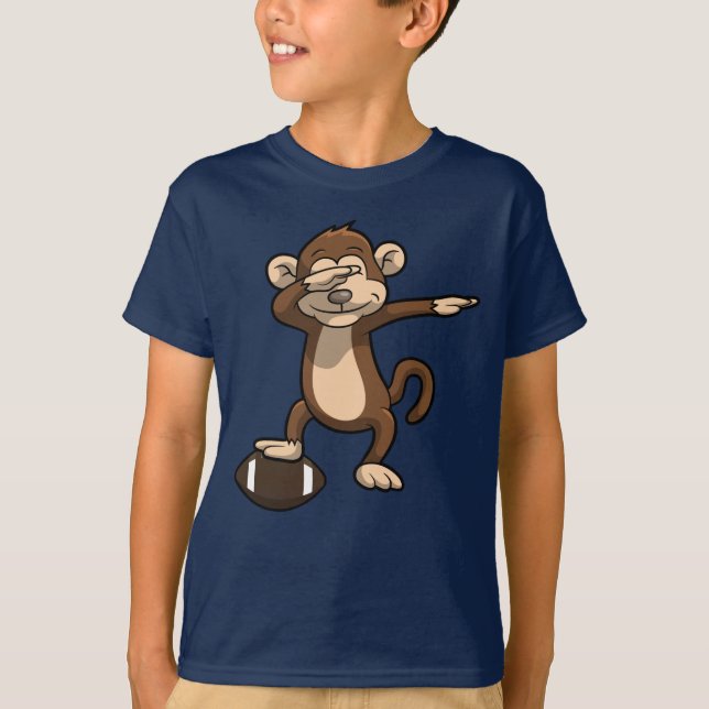 T-shirt Limande tamponnante du football de singe (Devant)