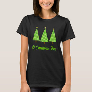 T-shirt Lime Green Polka Dot Moderne Arbre de Noël