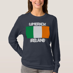 T-shirt Limerick, Irlande avec drapeau irlandais