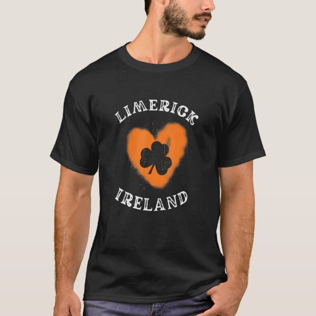 T-shirt LIMERICK Shamrock Gaelic Football and Hurling Vint (Devant)