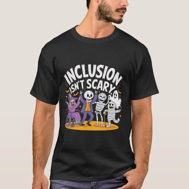 T-shirt L'inclusion n'est pas effrayant enseignant Squelet (Devant)