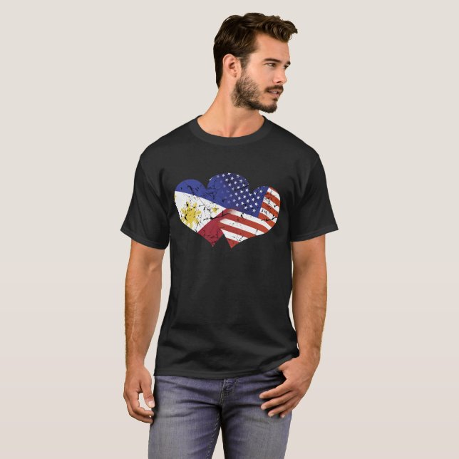 T-shirt L'indépendance de Philippin de drapeau des (Devant entier)