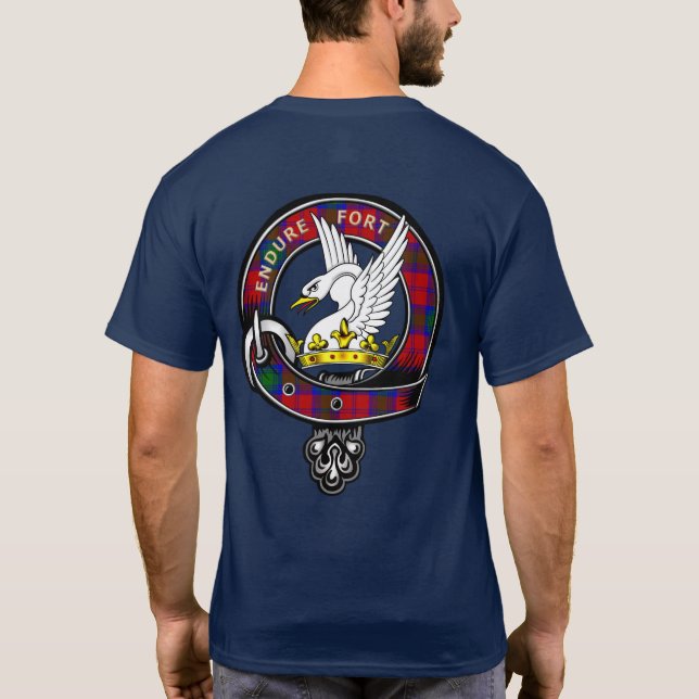 T-shirt Lindsay Tartan Clan Badge (Dos)