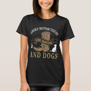 T-shirt Line Dance Joke Amoureux des chiens Line Dancing L