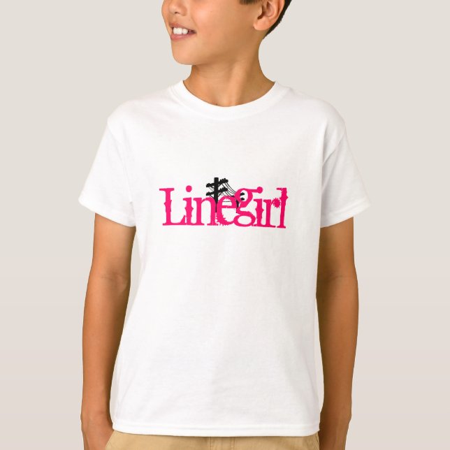 T-shirt Linegirl Basic White Tee Pink (Devant)