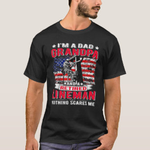T-shirt Lineman à la retraite Je suis papa grand-père USA