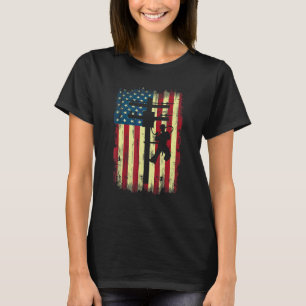 T-shirt Lineman American Flag Electric Cable Lineman