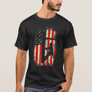 T-shirt Lineman American Flag Electric Cable Lineman