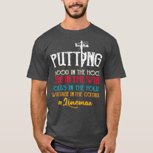 T-shirt Lineman Donne Une Image De Travailleur De Ligne Dr