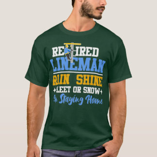 T-shirt Lineman Electricien à la retraite brillant manches
