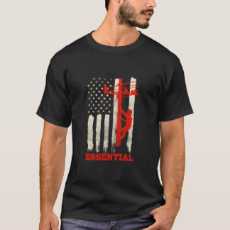 T-shirt Lineman Gifts Line Travailleur Image Au Dos De La