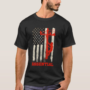 T-shirt Lineman Gifts Line Travailleur Image Au Dos De La