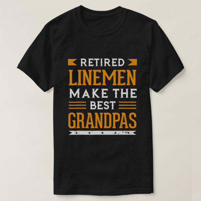 T-shirt Lineman Grandpa Retraité Pole Power Pole Electrici (Design devant)