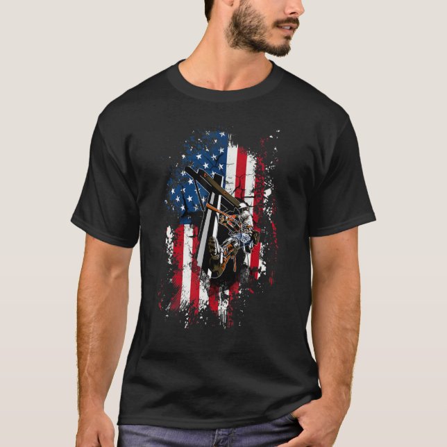 T-shirt Lineman nous a déçu Drapeau Américain Patriotique  (Devant)