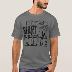 T-shirt Lineman Offensif Mon Coeur Est En Ligne Football