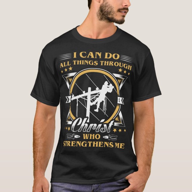 T-SHIRT LINEMEN PEUT FAIRE TOUTES LES CHOSES, LE CADEAU LI (Devant)