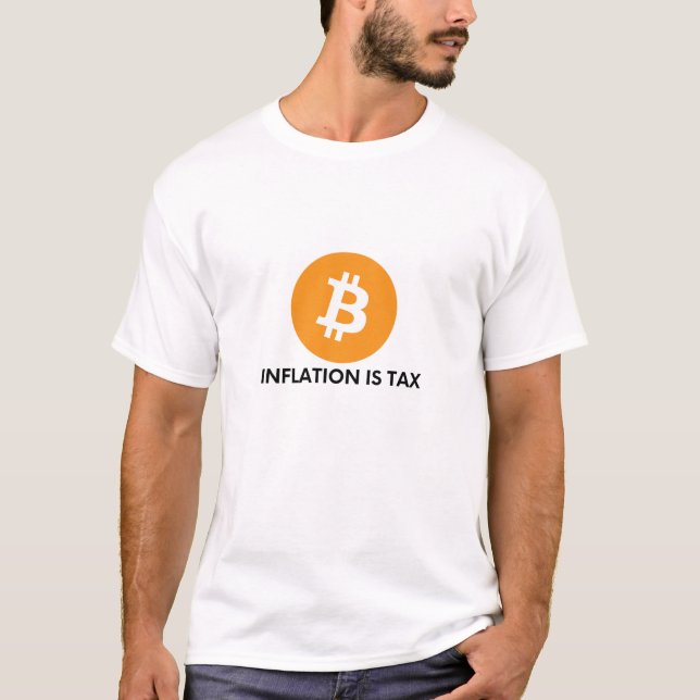 T-shirt L'inflation est taxe Bitcoin BTC Cryptodevise Desi (Devant)