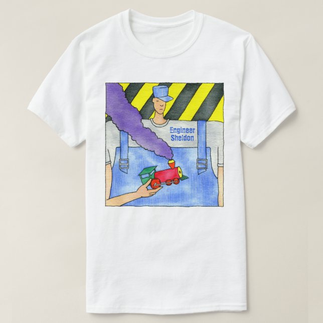 T-shirt L'ingénieur Sheldon de train (Design devant)