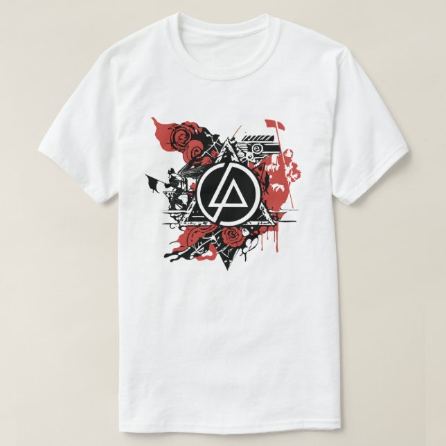 T-shirt Linkin Park Anarchy Rose Symbol (Design devant)